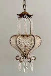 Vintage Italian Crystal Beaded Chandelier Shabby Farmhouse Chic. Fixed Price $525.00.