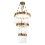 Varaluz Matrix 19-LIGHT 3-TIER Chandelier, Havana Gold 309C19HG. Fixed Price $4999.00.
