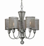 Uttermost 5-LIGHT Chandelier Distressed Ivory Metal Shades New Open Box 21259. Fixed Price $187.50.