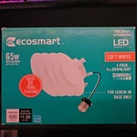 Pack Ecosmart 65W 4IN Downlight Dimmable Soft White Screw-in Base. Fixed Price $21.00.