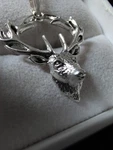 Sterling 925 Elk Buck Deer Hunter Necklace Pendant Artist Created Custom Design. Fixed Price $38.50.
