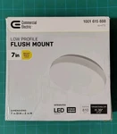 (new) Commercial Electric 7 In. White Led Low Profile Light 1001615888. Fixed Price $13.25.