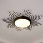 Golden Lighting Kieran 24" Wide Matte Black Sunburst Led Ceiling. Fixed Price $250.00.