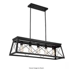 Hukoro 5-LIGHT Matte Black Kitchen Island Linear Pendant Chandelier. Fixed Price $99.99.