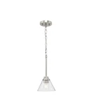 Better Homes & Gardens Pendant Light Fixture Brushed Nickel Clear Glass Shade 4A. Fixed Price $26.66.