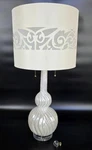 John-richard Table Lamp W/ Distressed Glazed Base, 34.75"T X 16"W Shade. Fixed Price $350.00.