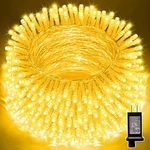33FT Golden Christmas Decorative Mini Lights, 100 Led Transparent Wire Fairy .... Fixed Price $21.94.