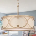Durent Lighting Gold Drum Chandelier 3-LIGHT Modern Pendant Fixture .... Fixed Price $279.31.