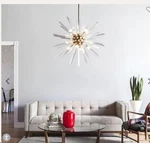 Arteriors Hanley Chandelier Mid Century Modern Ceiling Light Fixture. Fixed Price $1400.00.