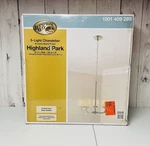 Hampton Bay 5-LIGHT Highland Park Brushed Nickel Chandelier Frosted Glass Shades. Fixed Price $20.00.