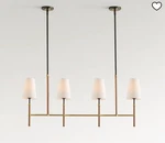 Pottery Barn Harrison Leather Wrapped Linear Chandelier (46"). Fixed Price $359.99.