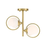 Designers Fountain Teatro 14.75" 2LT Semi Flush, Gold/etched Opal D296C-SF-BG. Fixed Price $64.99.
