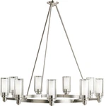 Kichler 2346 Nickel Circolo 9-LIGHT 36"W Chandelier With Dual Cylindrical Shades. Fixed Price $235.91.
