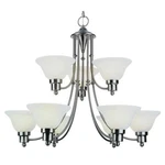 Bel Air Lighting Stewart 9-LIGHT Brushed Nickel Chandelier With Marbleized Glass. Fixed Price $94.99.