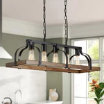 Wuzups 5-LIGHT Metal Chandelier Imitation Wood Grain Linear Pendant Ceiling L.... Fixed Price $119.74.