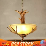3-LIGHT Chandelier E26 Rustic Lodge Log Cabin Ceiling Resin Deer Antler. Fixed Price $60.84.