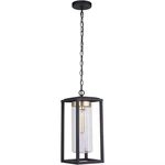 Midnight Satin Brass One Light Outdoor Pendant From The Neo Collection. Fixed Price $184.00.