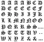English Letter Sheet Vinyl Decals Gothic Die Cut Stickers. Fixed Price $299.99.