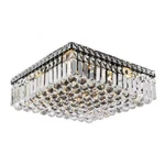 Elegant Lighting Maxime 16" Metal And Crystal Flush Mount Black Finish. Fixed Price $160.71.