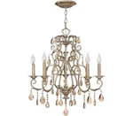 Hinkley Carlton, 5-LIGHT Foyer Chandelier, 300WATTS, Silver Leaf (25"H X 24"W). Fixed Price $583.65.