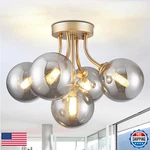Dhk Wot Sputnik Ceiling Light Fixture Smoky Glass Globe Chandelier Gold. Fixed Price $213.31.