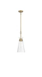 Savoy House Lakewood 1 Light Pendant Mcm Style Warm Brass Finish 22"T X 8"W. Fixed Price $99.99.