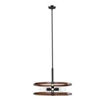 Hampton Bay Rockland 60-WATT 4-LIGHT Matte Black Pendant+painted Wood Accent Sha. Fixed Price $37.99.