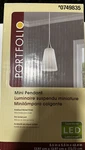 Portfolio Contemporary Mini Pendant Light Nickel W/frosted Glass Shade- Read!!. Fixed Price $20.00.