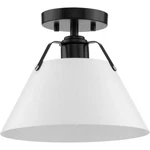 Avec Avery 11.1" Black W/matte White Metal Shade 1-LIGHT Semi Flush Mount. Fixed Price $20.00.