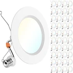 Sunco 40 Pack 6" Led Recessed Lights, 1700 Lm, Dimmable, Selectable Cct. Fixed Price $266.99.