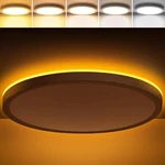 Brightever 15 Inch Large Led Ceiling Fixture With Night Light, 5CCT Dimmab. Fixed Price $57.94.