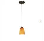 Access Lighting Sherry Oil-rubbed Bronze Metal Pendant W/ Amber Glass Shade. Fixed Price $42.56.