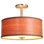 Woodbridge Lighting Drum Veneer 3-LIGHT Metal Semi Flush Ceiling Mount Nickel. Fixed Price $93.08.