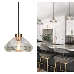 Lnc Pendant 9.8" 1-LIGHT Classic Black + Plated Brass W/ Textured Glass Shade. Fixed Price $68.79.