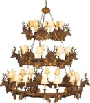 Ok Casting Deer Head Chandelier CANDELABRA-28 Lights. Fixed Price $17085.00.