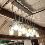 Pottery Barn 16 Mason Jar Pendant Light. Fixed Price $224.99.