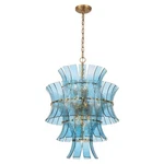 Crystorama Abigail 13 Light Chandelier, Blue/brass/gold ABI-2006-AG-BL. Fixed Price $1998.00.