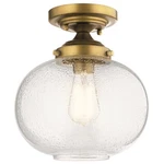 Kichler Avery 1 Light Semi Flush, Natural Brass - 42296NBR. Fixed Price $139.97.