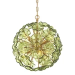 Crystorama Lighting Group ESM-4005 Esme 6 19"W Globe Aged Brass / Green. Fixed Price $1298.00.