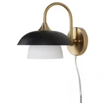 Alsy 9.5 In. 1-LIGHT Black & Gold Wall Sconce With Metal And Frosted Glass Shade. Fixed Price $34.98.