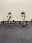 Franklin Iron Works Amber Scroll Chandelier (X2). Fixed Price $750.00.
