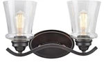 Aspen Creative 62116-2, Two-light Metal Vanity Wall Fixture Oil Rubbed Bro. Fixed Price $55.99.