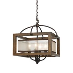 Cal Lighting 4 Semi-flush Pendant, Dark Bronze/organza, 16" FX-3536-1C. Fixed Price $520.00.