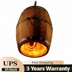 Hanging Light Wine Wood Barrel Pendant Fixture Ceiling Lamp Cafe. Fixed Price $50.71.