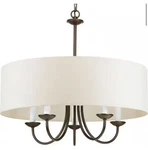 Progress Lighting 5-LIGHT 21-1/2 In. Farmhouse Chandelier White Textured Linen. Fixed Price $75.26.