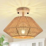 Henveton Essel 13.97 In. 1-LIGHT Wooden Semi-flush Mount Ceiling W/ Shade. Fixed Price $59.95.