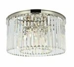 Crystal Foyer Or Dining Room 8 Light Polished Nickel Flush Mount Chandelier 26". Fixed Price $1110.58.