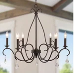 Lnc 28 In. 6-LIGHT Rusted Bronze Classic Candlestick Chandelier W/ Crystal Drops. Fixed Price $109.99.