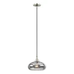 Livex Lighting 11" 1-LIGHT Smoke Glass & Metal Single Pendant Brushed Nickel. Fixed Price $104.99.