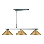 Z-lite Cobalt 3 Billiard Light, Brushed Nickel, Satin Gold 152BN-MSG. Fixed Price $430.00.